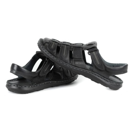 Olivier Sandálias de verão de couro para homem 230MA preta preto 4