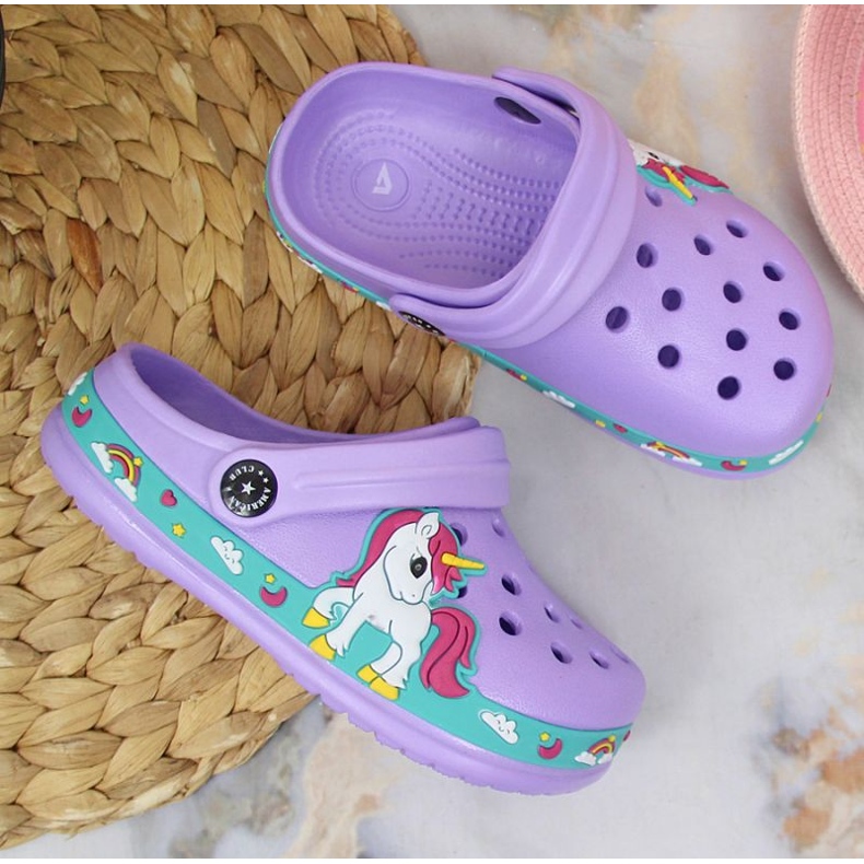 Chinelos de piscina American Club Jr.AM899B roxo 2