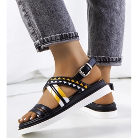 Sandálias femininas negras da Doren preto 1