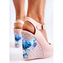 PH1 Sandálias femininas de cunha Nemesis bege 2