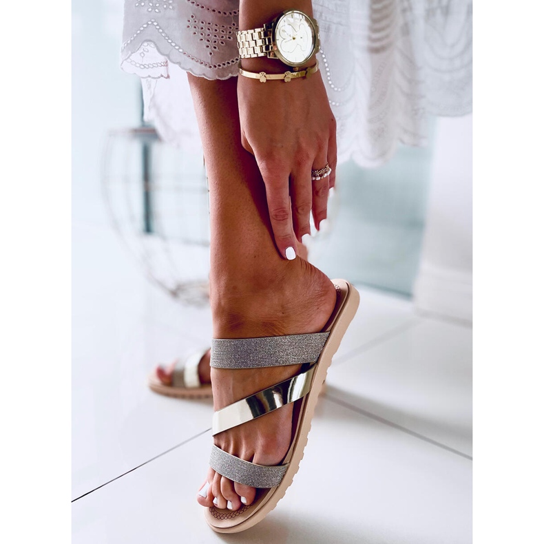 Chinelos femininos Diarra Oro dourado 2