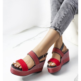 Sandália de cunha Red Rocha vermelho 1