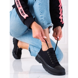 SHELOVET Tênis pretos na plataforma 1