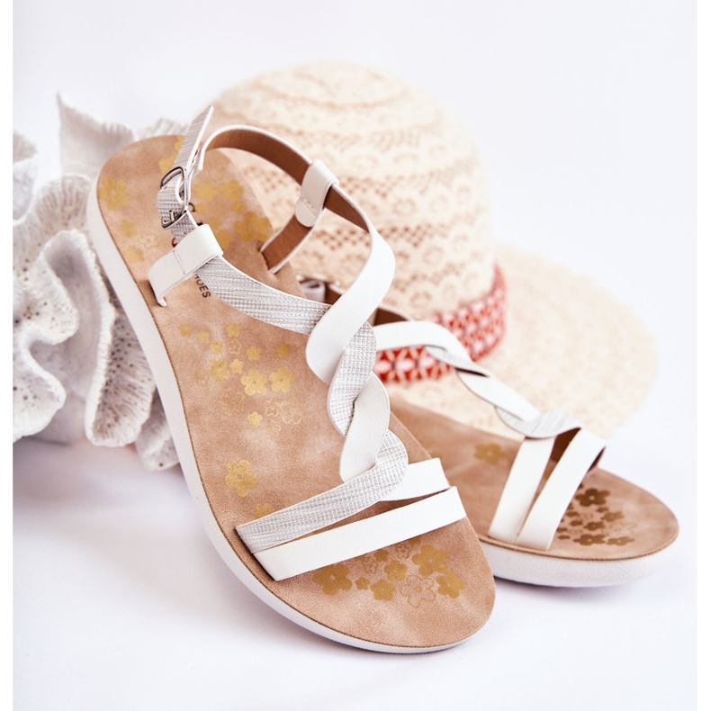 S.Barski Sandálias infantis com fivela branca Dimmel branco branco 1 S.Barski Sandálias infantis com fivela branca Dimmel branco branco 1