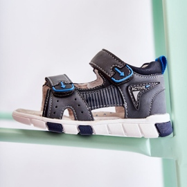 PE1 Sandálias infantis confortáveis ​​cinza escuro Samell 2