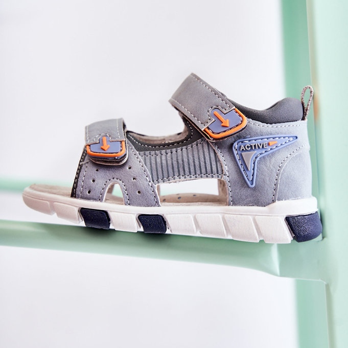 PE1 Sandálias infantis confortáveis ​​cinza Samell ['cinza'] 2