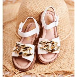 FR1 Sandália infantil com velcro Layra branco ['branco'] 2