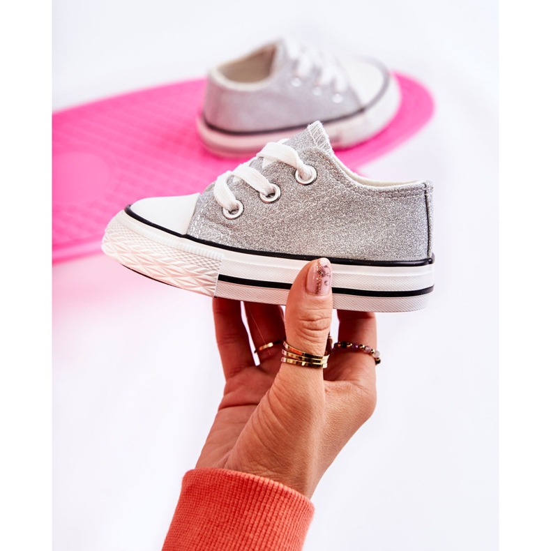 Tênis infantil amarrado Wella prata 1