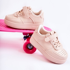 FR1 Tênis esportivo infantil com velcro rosa Elike 1