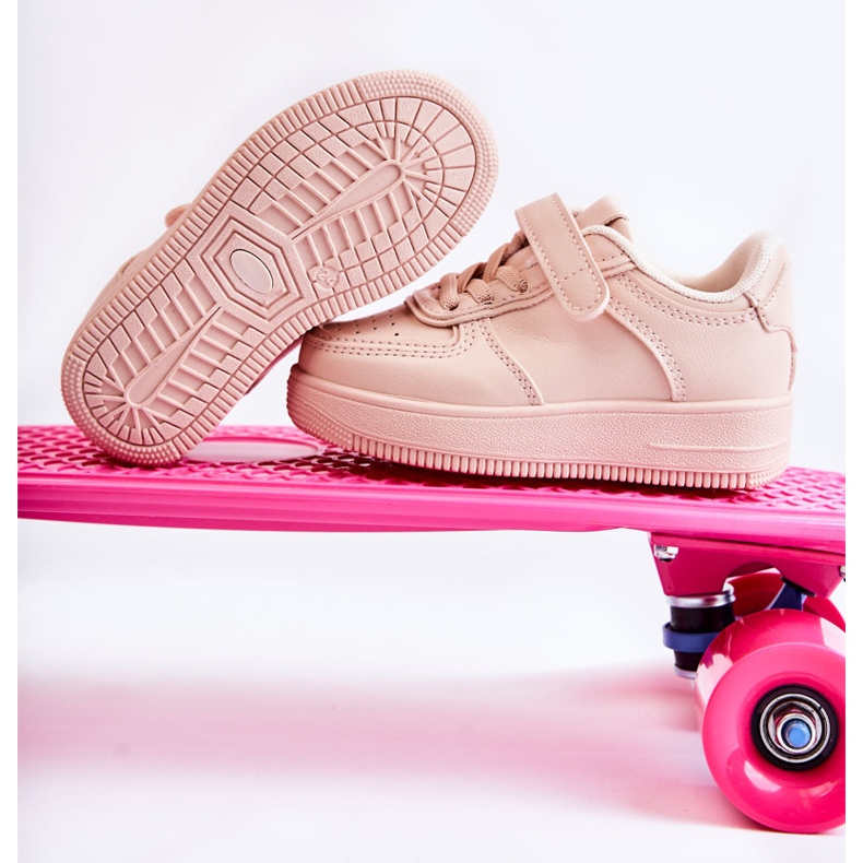 FR1 Tênis esportivo infantil com velcro rosa Elike 2