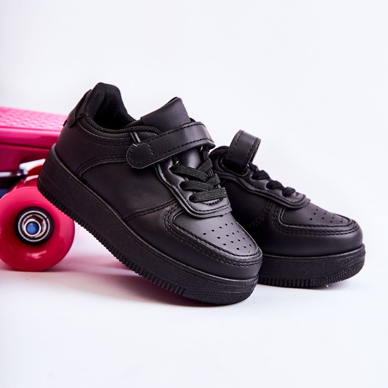 Tênis esportivo infantil com velcro preto Elike 1
