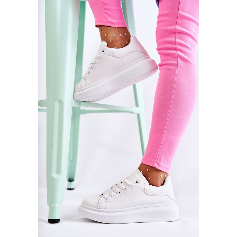 FS3 Tênis esportivo feminino na plataforma branco Eliso 1