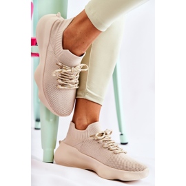 Tênis esportivo feminino Dalmiro Slip-on bege claro 2