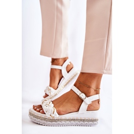 PS1 Sandálias de cunha feminina Chaves brancas branco 1