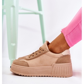 PS1 Tênis esportivo feminino de camurça bege Segurro 2