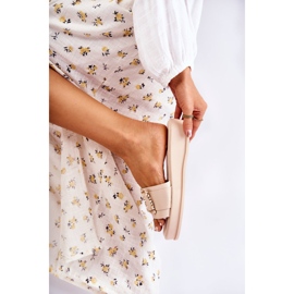 S.Barski Chinelos femininos de couro da moda bege adaline 1