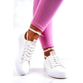 PS1 Tênis feminino de couro branco Mikayla 2