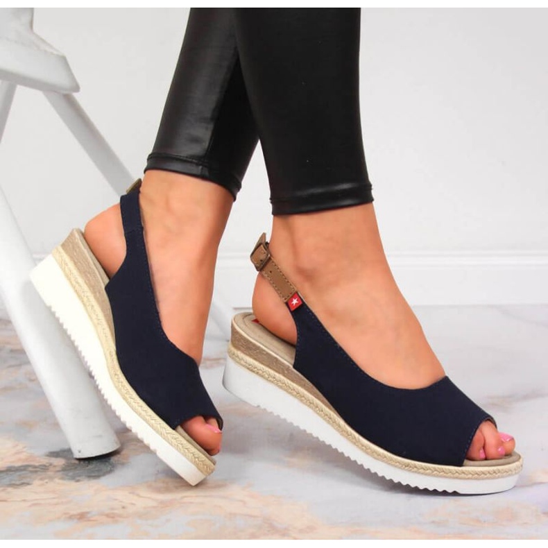 Sandálias de cunha Big Star Jr INT1727A azul marinho azul-marinho 2