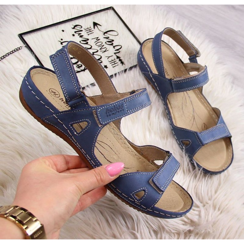 Sandálias confortáveis ​​Helios W H205A azul marinho azul-marinho 1