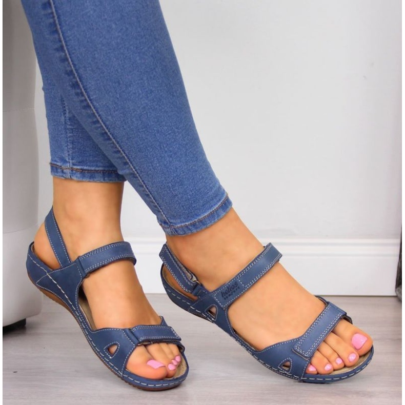 Sandálias confortáveis ​​Helios W H205A azul marinho 2