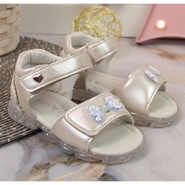 Miss❤E Sandália com velcro e laço Miss Jr EU650A prateado ['prata'] prata 2