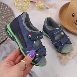 Sandálias de velcro Kornecki Jr KOR6313 azul marinho 1