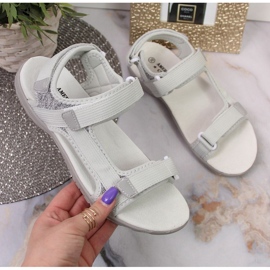 Sandálias de velcro cinza American Club W AM896B 1