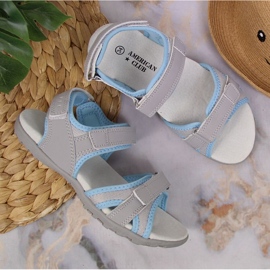 Sandália American Club Jr.AM898A com velcro cinza 2
