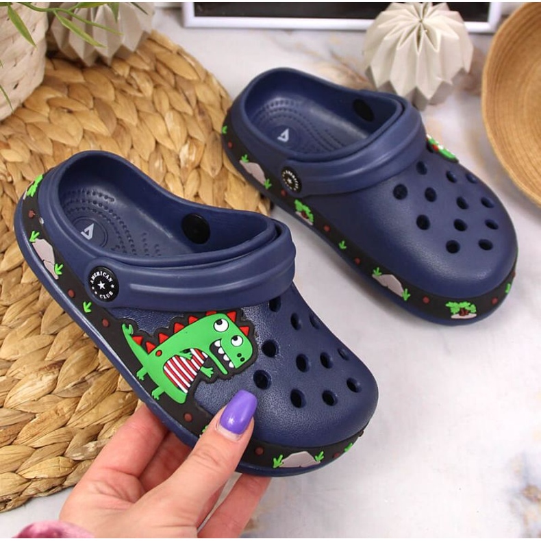 Chinelos American Club Jr.AM900B azul marinho com dinossauro azul-marinho 2