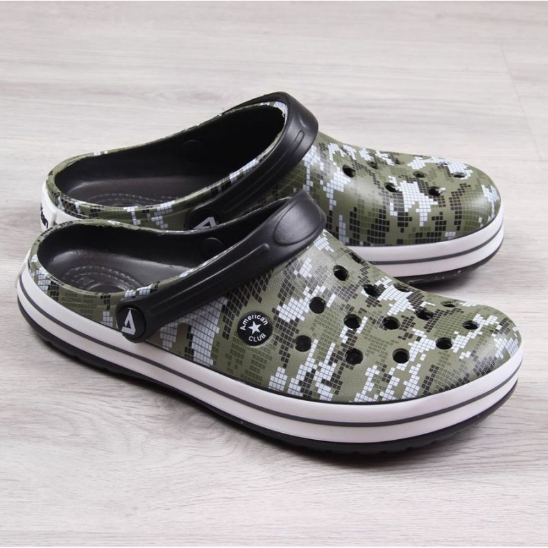Chinelos de camuflagem cáqui American Club Jr.AM578B verde 1