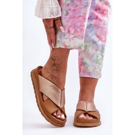 Chinelos com perfil de couro Maciejka 04986-29 Marrom castanho 2