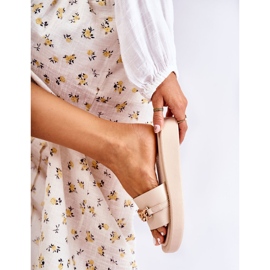 S.Barski Chinelos Megosa bege da moda com corrente 1