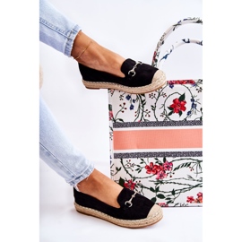 S.Barski Alpargatas femininas clássicas pretas Oresa slip-on preto 1