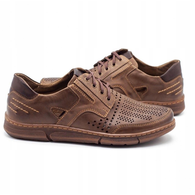 Polbut Sapatos casuais masculinos J55 para o verão, marrom 4