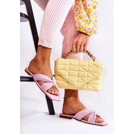 Chinelos femininos de veludo violeta claro baunilha céu tolet 2