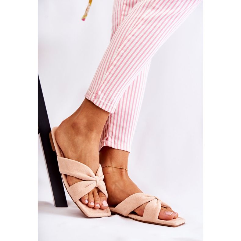 Chinelos femininos de veludo rosa claro Vanilla Sky 1