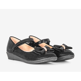 Bailarinas infantis pretas com laço Tienne preto 1