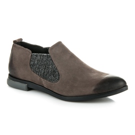 Vinceza sapatos de couro feminino cinza 1