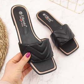 Chinelos acolchoados S. Barski W OLI103A preto 1