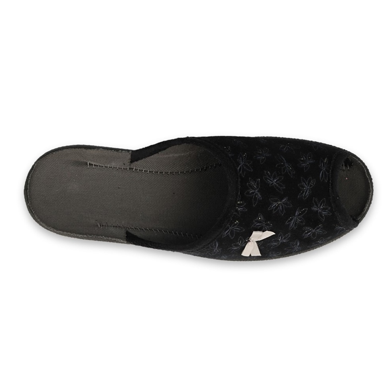 Flippers femininos de Befado com flores pu 581d198 preto 2