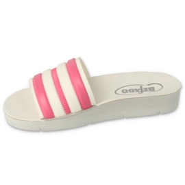 FLIP FLIP DE CRIANÇAS DE FOAM BEFADO 067Y002 BRANCO COM ROSA 1