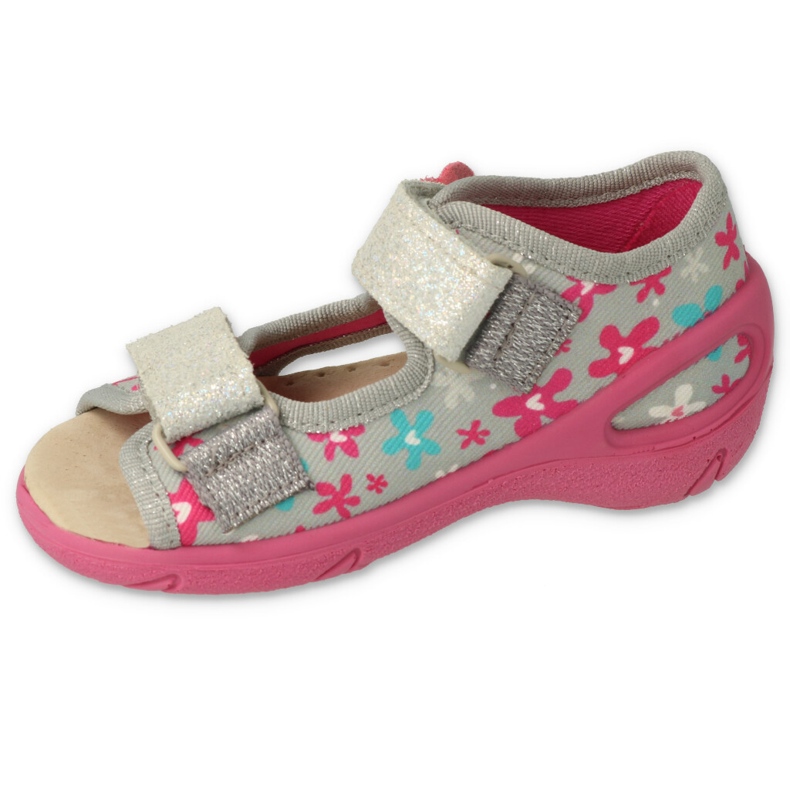 Calçado infantil Befado pu 065P175 rosa cinza 1