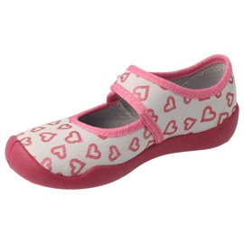Flippers infantis de Befado com velcro nos corações 123x070 rosa 1