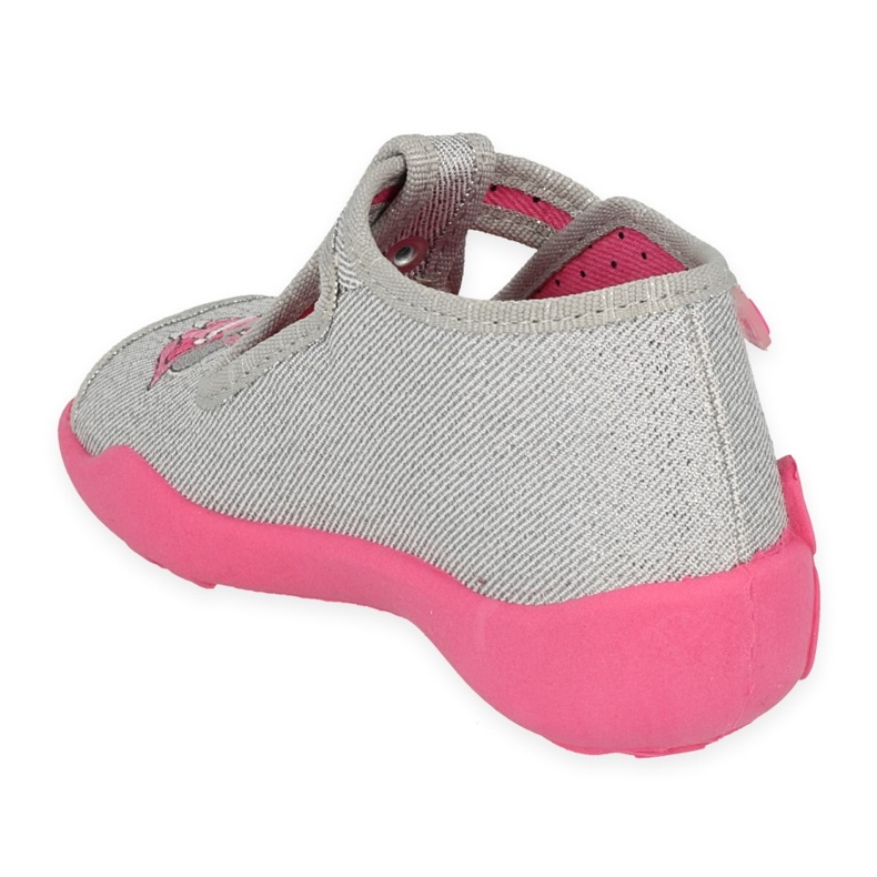 Calçado infantil Befado 213P136 rosa prata cinza 2