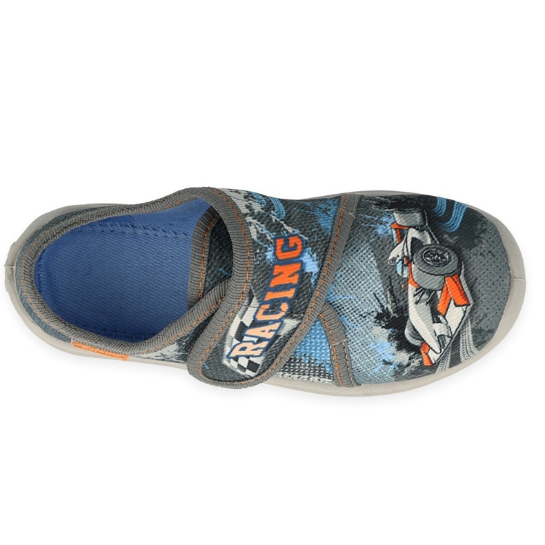 Slippers infantis de Befado Velcro cinza 560x156 azul 2
