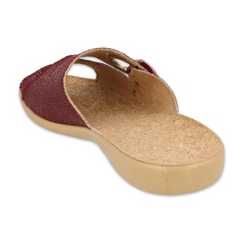 Sapatos femininos Befado pu 265D021 castanho vermelho 2