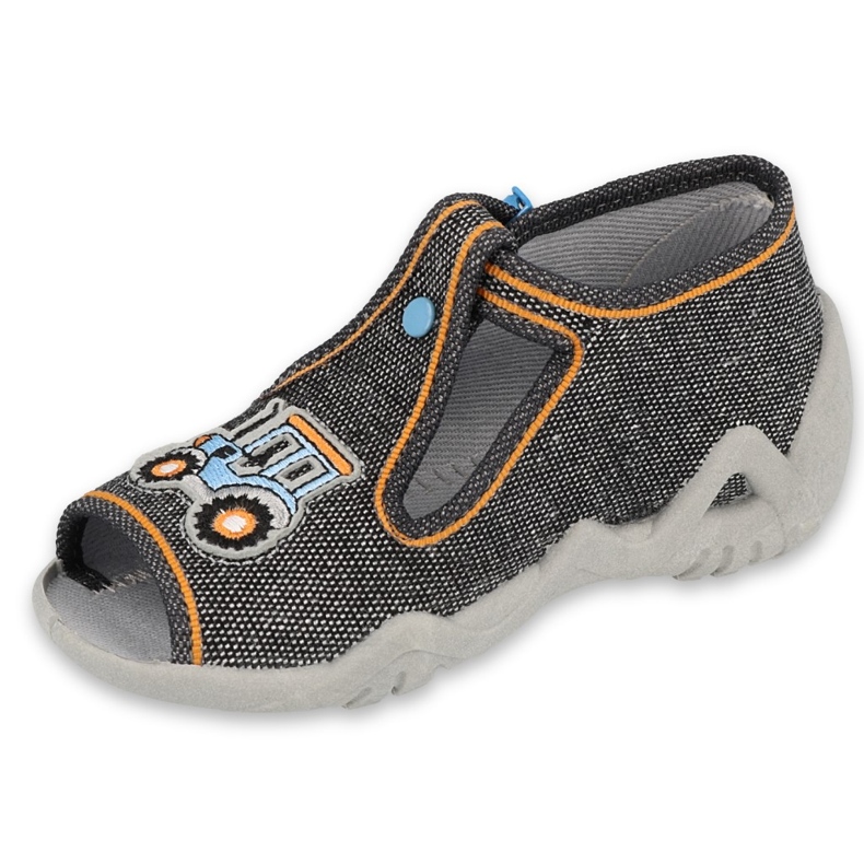 Flippers infantis de Befado 217p111 com aplicação cinza 1 Flippers infantis de Befado 217p111 com aplicação cinza 1