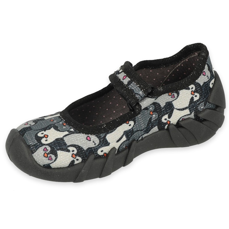 Slippers de crianças rápidas de Befado 109p239 preto cinza 1