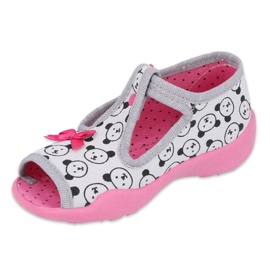 Calçados infantis Befado 213P129 rosa cinza 1