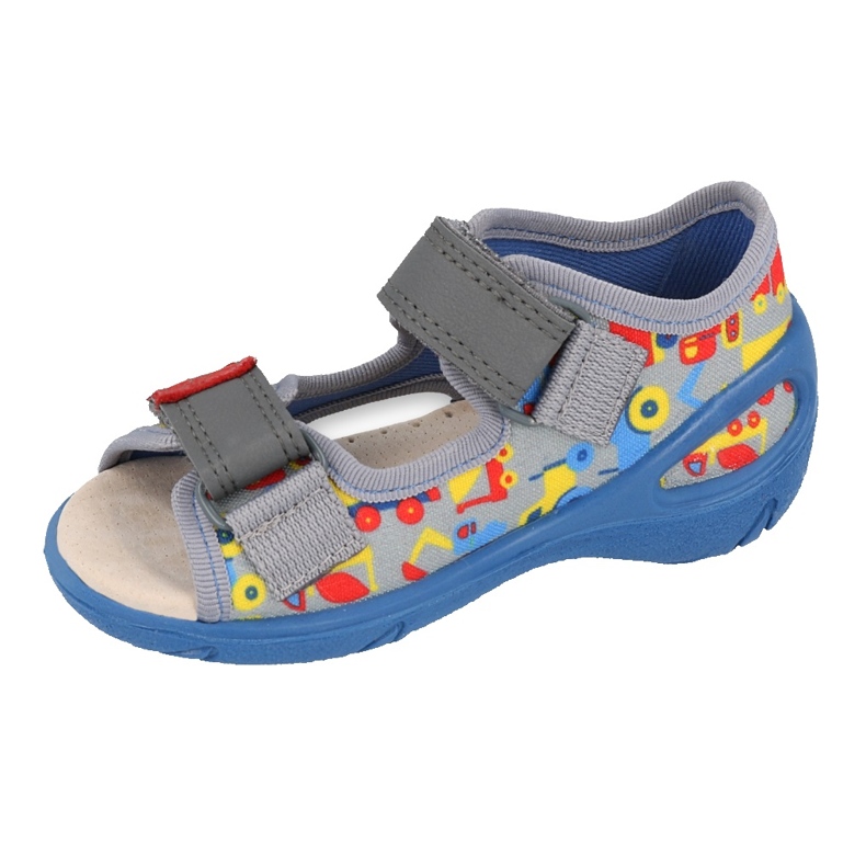 Sapatos infantis Befado pu 065P162 azul cinza multicolorido 2